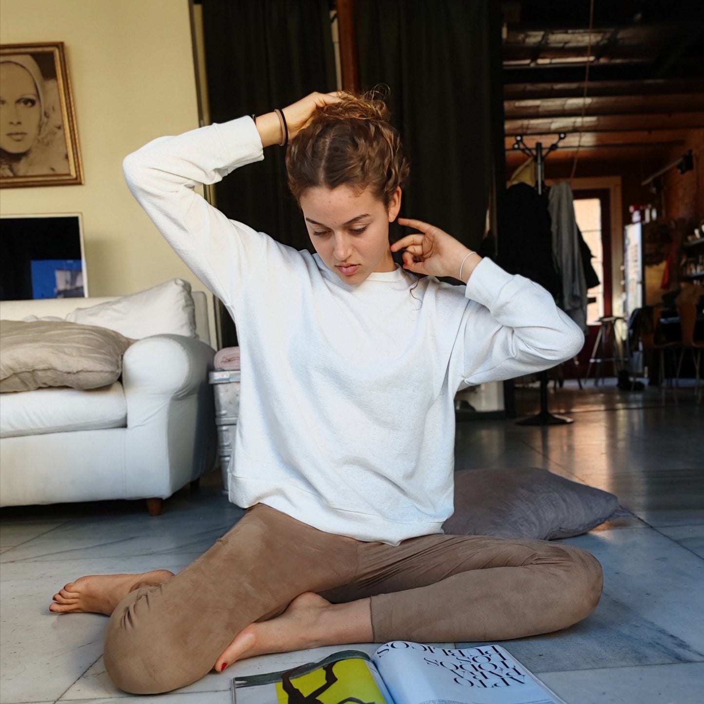 LEGGINGS DE ANTE VEGANO color camel