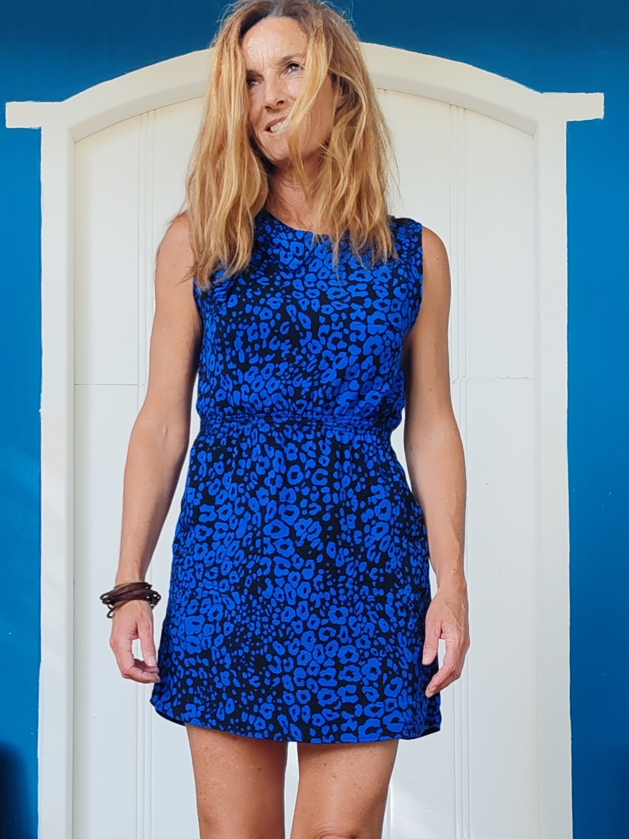 VESTIDO AFRICA animal print azul