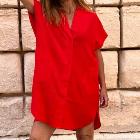 VESTIDO CAMISERO ROJO