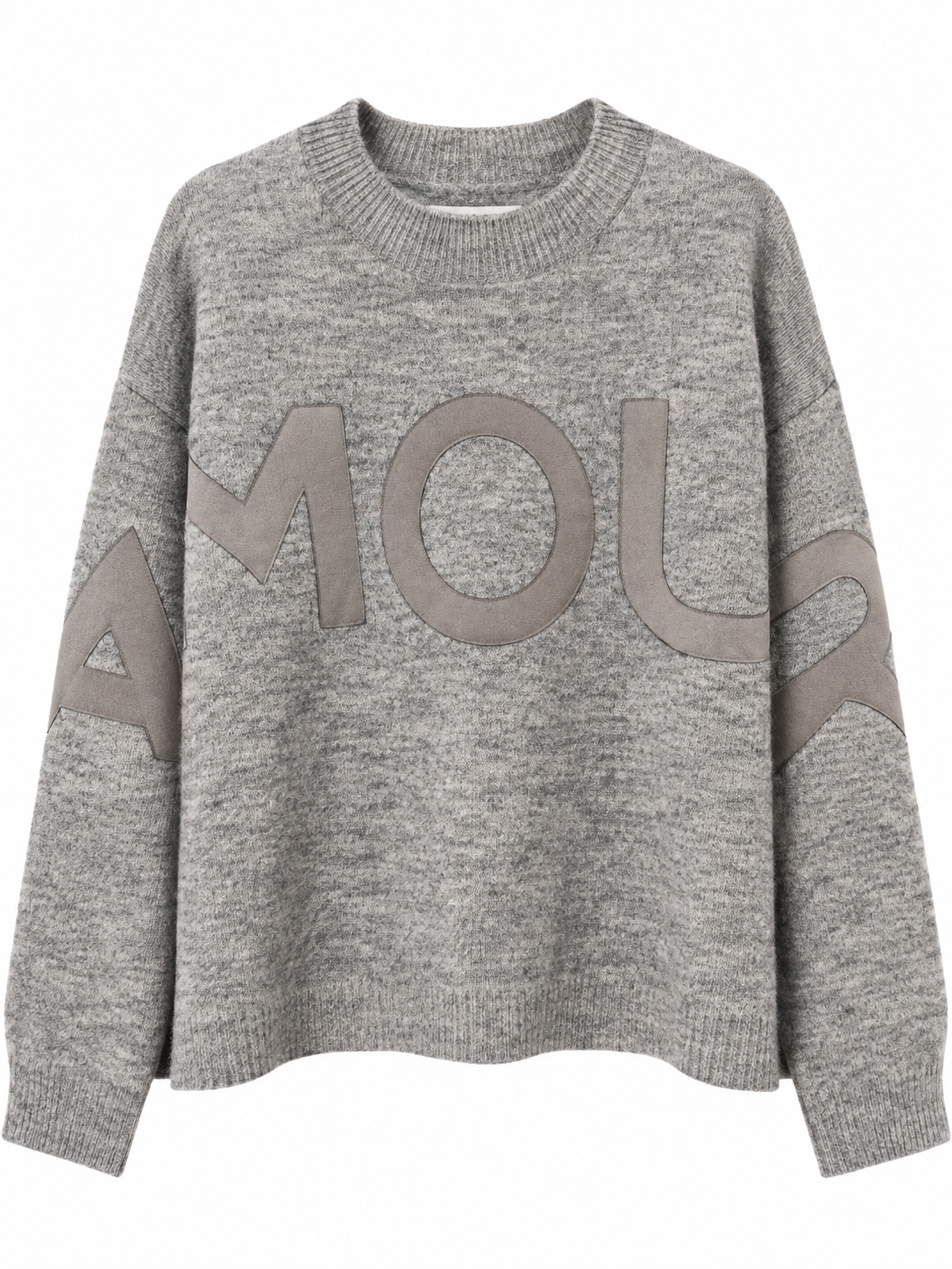 JERSEY AMOUR de punto gris claro