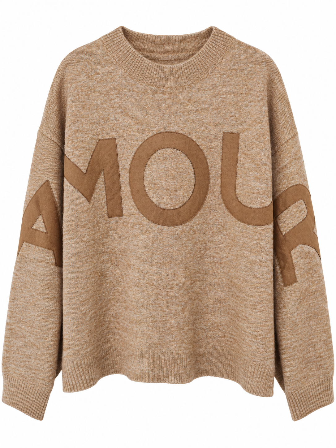 JERSEY AMOUR de punto camel