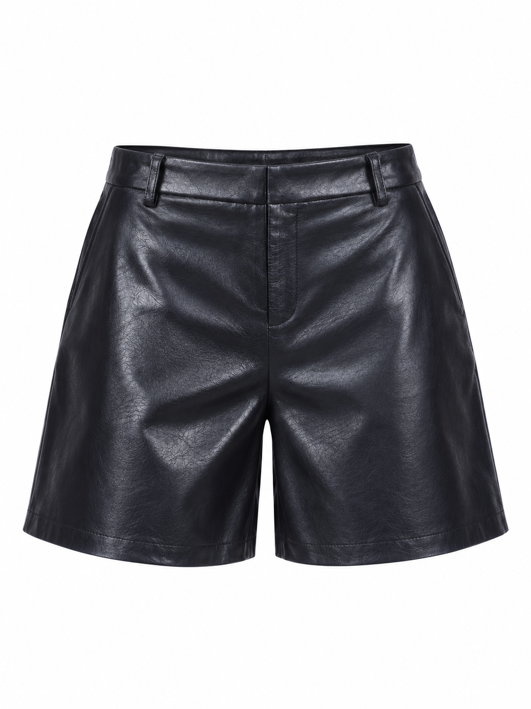SHORTS piel vegana azul metalizado