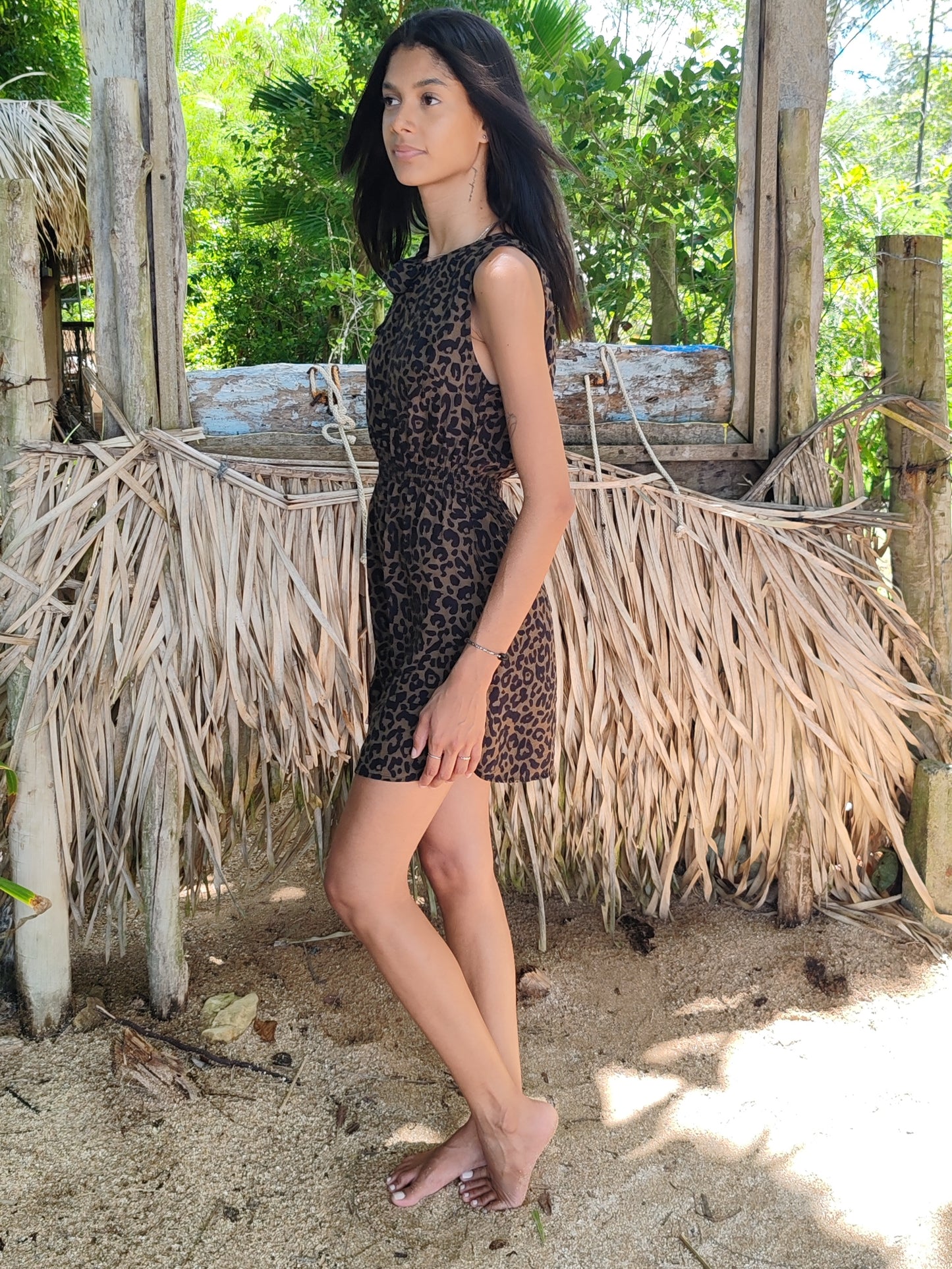 VESTIDO AFRICA animal print caqui