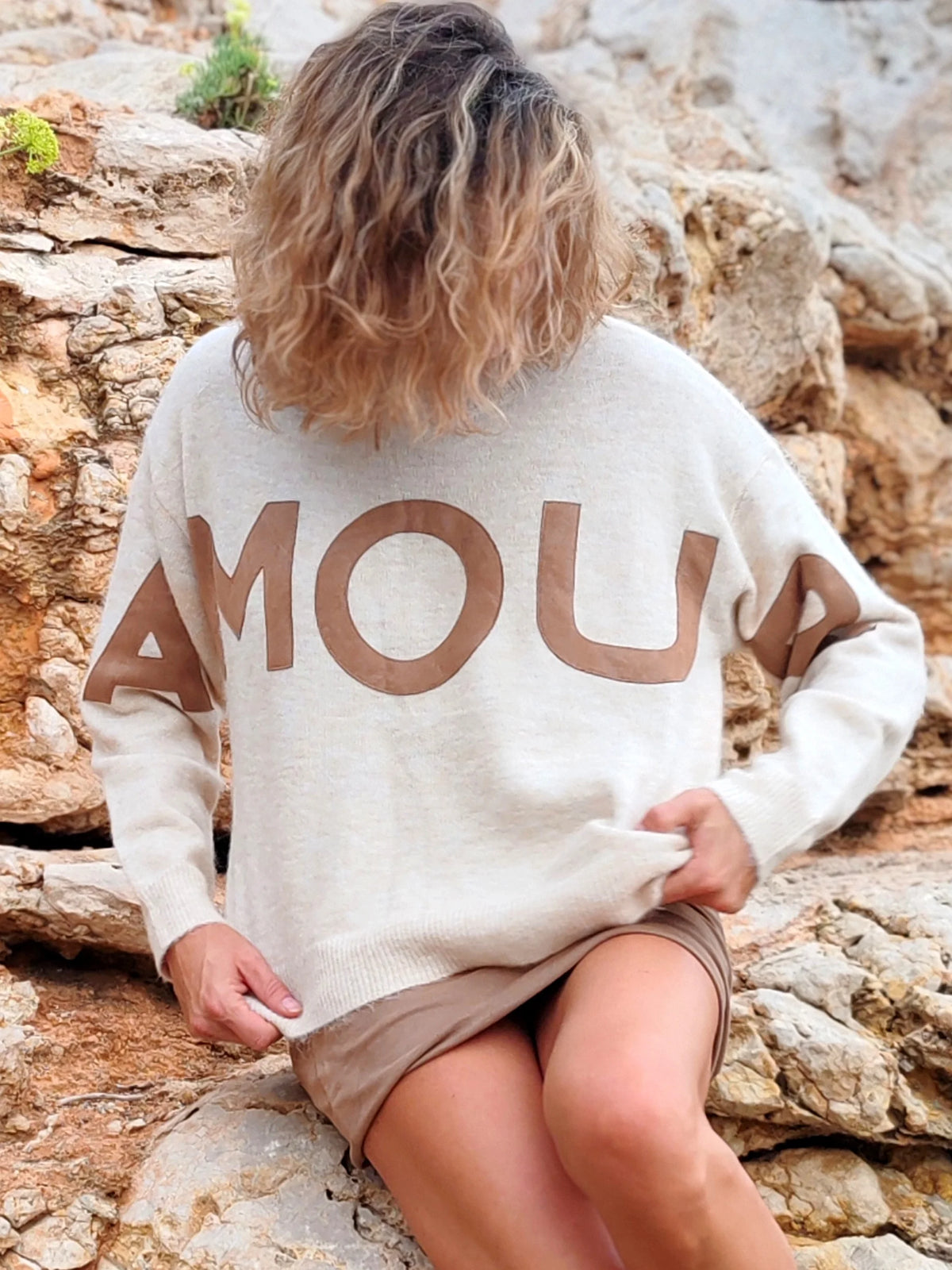 JERSEY AMOUR de punto beige