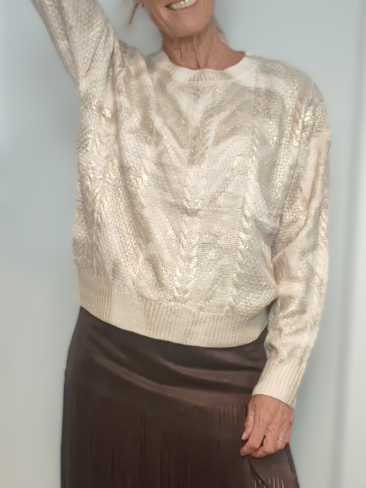 JERSEY RETRO beige y oro