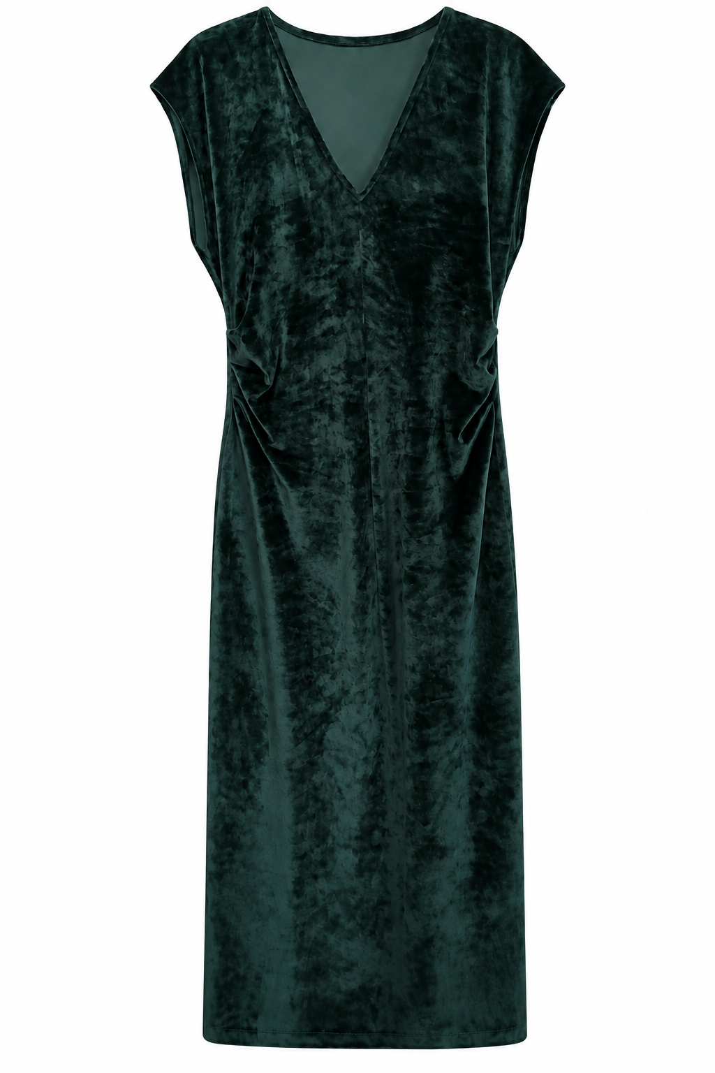 VESTIDO SYBIL TERCIOPELO verde oscuro