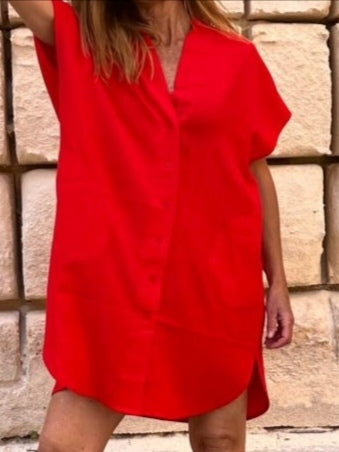 VESTIDO CAMISERO rojo