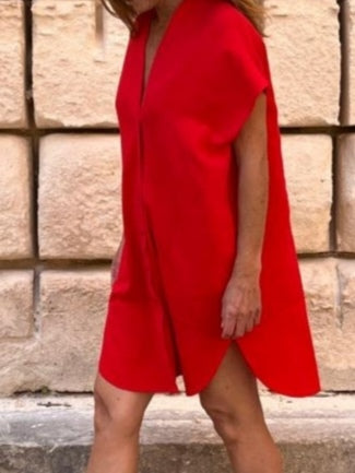 VESTIDO CAMISERO rojo