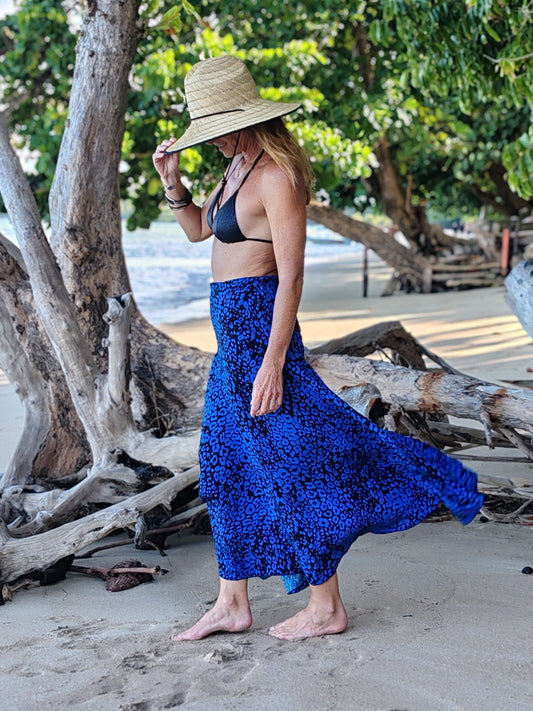 FALDA LARGA print azul