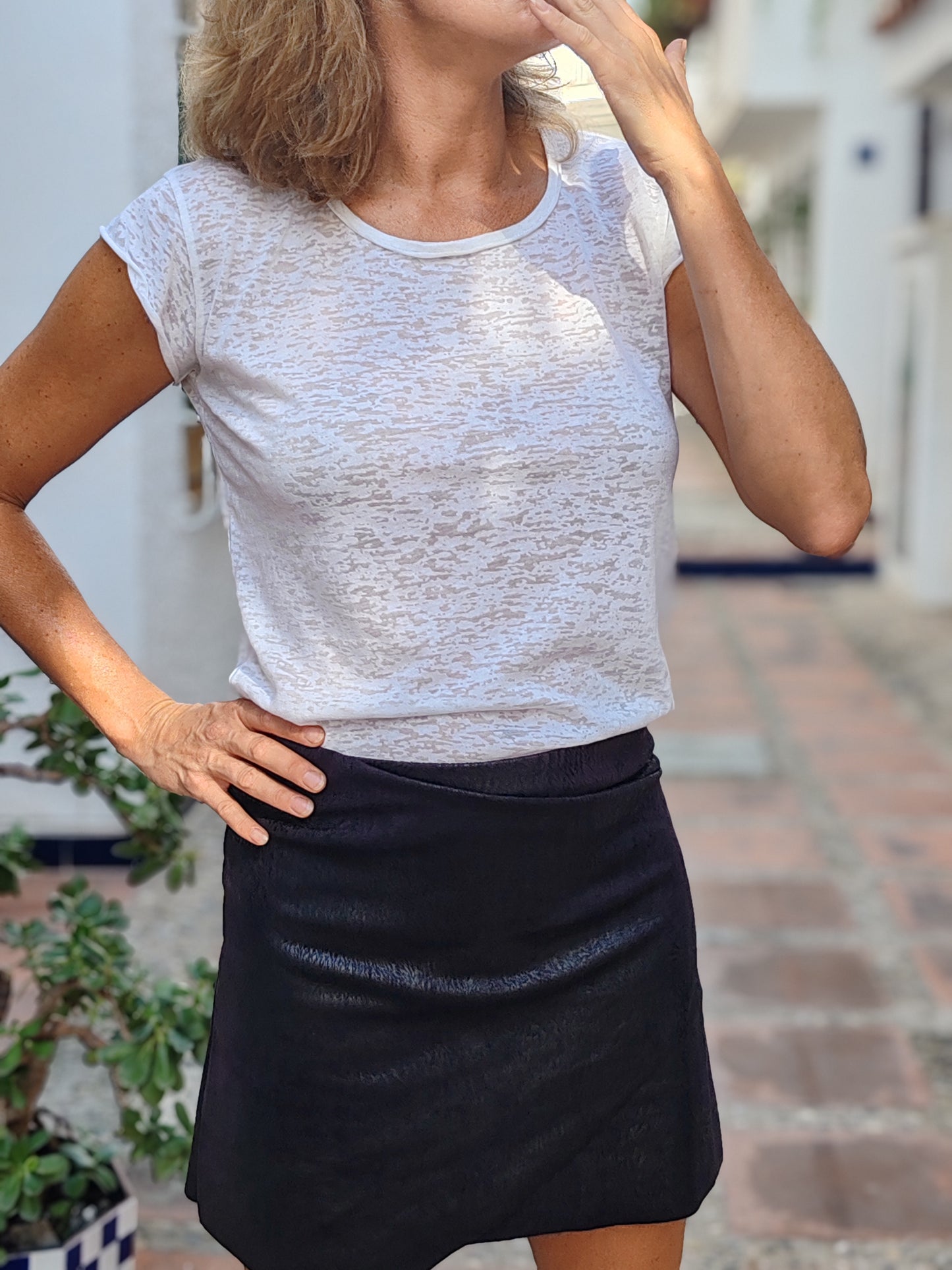 CAMISETA BÁSICA animal print blanca